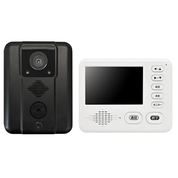 ワイヤレステレビドアホン 簡単取り付け 工事不要 ワイヤレス接続で配線不要。取り付けも簡単。玄関用の子機は乾電池仕様で配線工事不要。モニター親機も付属のコードで電源に繋ぐだけで簡単に設置ができます。