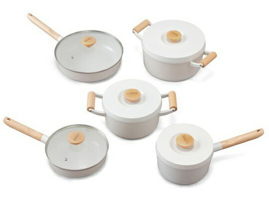 【送料無料】アイリスオーヤマ LUO-SE10W LUONTO（ルオント） フライパン・なべ 10点セット ホワイト【在庫目安:お取り寄せ】