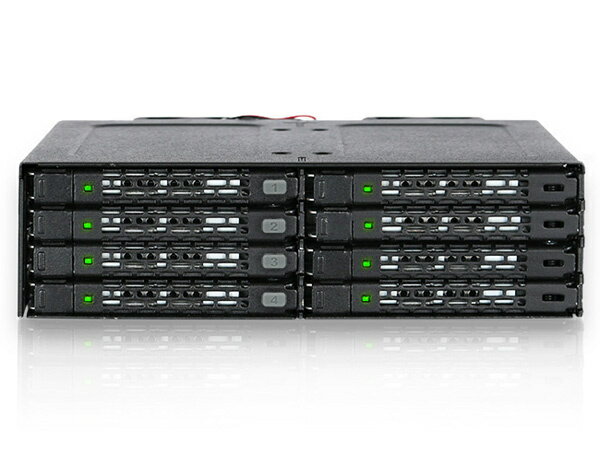【送料無料】ICY DOCK MB998IP-B ICYDOCK　8x 2.5インチ SAS/ SATA SSD HDD搭載用リムーバブルケース　5.25インチベイサイズ【在庫目安:お取り寄せ】