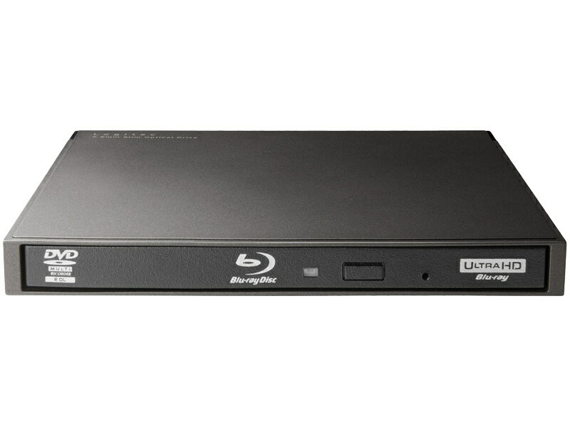 【送料無料】Logitec LBD-PWA6U3LBK ポータブルBlu-rayディスクドライブ/ USB3.2 Gen1(USB3.0)/ スリム/ 書き込みソフト付/ UHDBD対応/ ブラック【在庫目安:お取り寄せ】