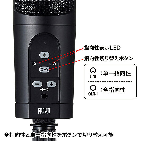 【送料無料】サンワサプライ MM-MCU05BK WEB会議高感度USBマイク【在庫目安:お取り寄せ】