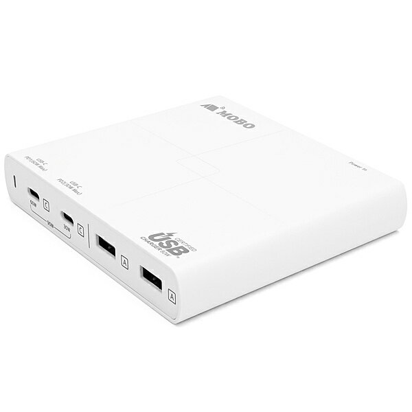 【送料無料】MOBO AM-PDC63A2 Dual USB-C MultiPort USB AC Adapter デュアルUSB-C PD対応マルチポートUSB充電器　（USB-Cx2・PD60W/ 30W　MAX各1　USB-Ax2）【在庫目安:お取り寄せ】| 電源 ACアダプタ