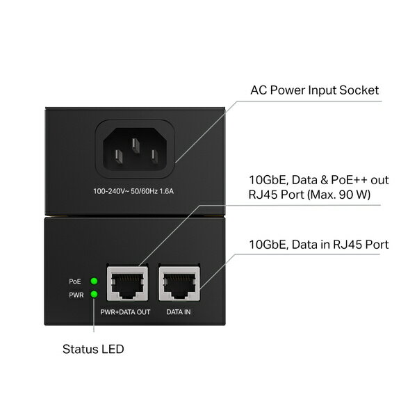【送料無料】TP-LINK POE380S(UN) Omada PoE++インジェクター【在庫目安:お取り寄せ】