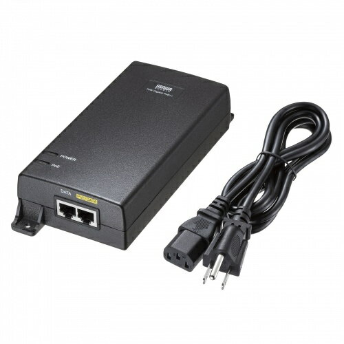【送料無料】サンワサプライ LAN-GIHINJ6 PoEインジェクター（電源内蔵・IEEE802.3bt（75W）対応）【在庫目安:お取り寄せ】