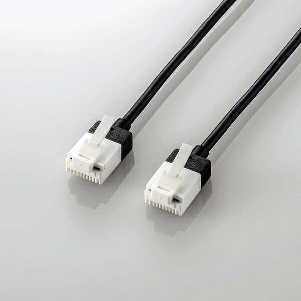 其它 - ELECOM LD-GPASST/BK20 LANケーブル/ CAT6A/ スーパースリム/ 爪折れ防止/ 2.0m/ ブラック【在庫目安:お取り寄せ】
