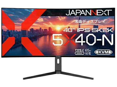 【送料無料】JAPANNEXT JN-5X40-N 液晶ディスプレイ 40型/ 5120×2160/ DP×1、HDMI×1、USB-C×1/ ブラック/ スピーカー有/ 2年保証【在庫目安:僅少】