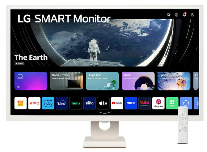 【送料無料】LG電子 32SR50F-W スマートモニター 31.5型/ 1920×1080/ HDMI、USB/ ホワイト/ スピーカー:あり/ WebOS23/ スタンド型【在庫目安:お取り寄せ】