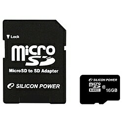 シリコンパワー SP016GBSTH010V10-SP microSDHCカード 16GB (Class10) 5年保証 (SDHCアダプター付)【在庫目安:お取り寄せ】