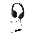 ELECOM HS-HP07STBK 有線ヘッドセット/ 指向性マイク/ ノイズキャンセリング/ 4極/ 大型/ 1.8m/ ブラック【在庫目安:お取り寄せ】| パソコン周辺機器 ヘッドセット ゲーミング ゲーム パソコン マイク PC 通話