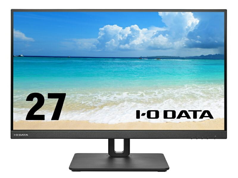 【送料無料】IODATA LCD-CU271AB-FX ワイド液晶ディスプレイ 27型/ 3840×2160/ HDMI×1、DisplayPort×1、USB Type-C×1/ ブラック/ スピーカー：あり/ 4K対応で高精細でなめらかな映像美！/ 「5年保証」/ 昇降/ 回転