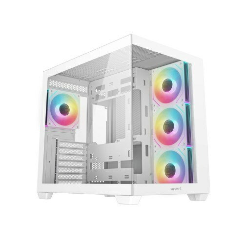 【送料無料】Deepcool R-CG530-WHADA4-G-1 CG530 4F WH/ ピラーレスデザインPCケース/ ホワイト/ デュアルチャンバー設計/ 背面コネクタマザーボード対応/ ARGBファン4基標準搭載【在庫目安:僅少】