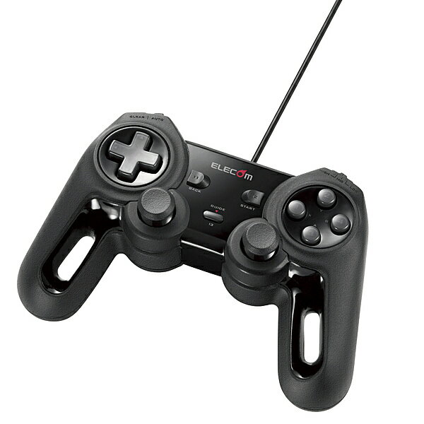 【送料無料】ELECOM JC-U4013SBK USBゲームパッド/ 13ボタン/ Xinput/ 振動/ 連射/ 高耐久/ ブラック【在庫目安:お取り寄せ】