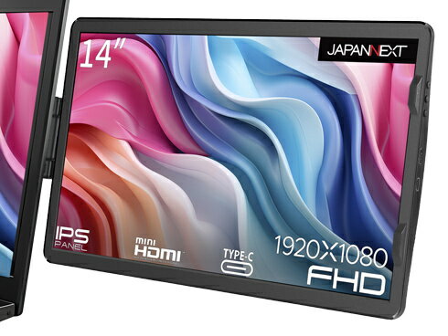 【送料無料】JAPANNEXT JN-MDO-IPS140FHD 液晶ディスプレイ 14型/ 1920×1080/ miniHDMI×1、USB Type-C×1/ ブラック/ スピーカー：無/ 2年保証【在庫目安:僅少】