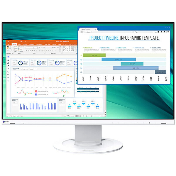 楽天PC＆家電《CaravanYU 楽天市場店》【在庫目安:あり】【送料無料】EIZO EV2460-WT 液晶ディスプレイ 23.8型/ 1920×1080/ DVI、HDMI、DisplayPort/ ホワイト/ スピーカー：あり| 家電 ディスプレイ ディスプレー モニター モニタ