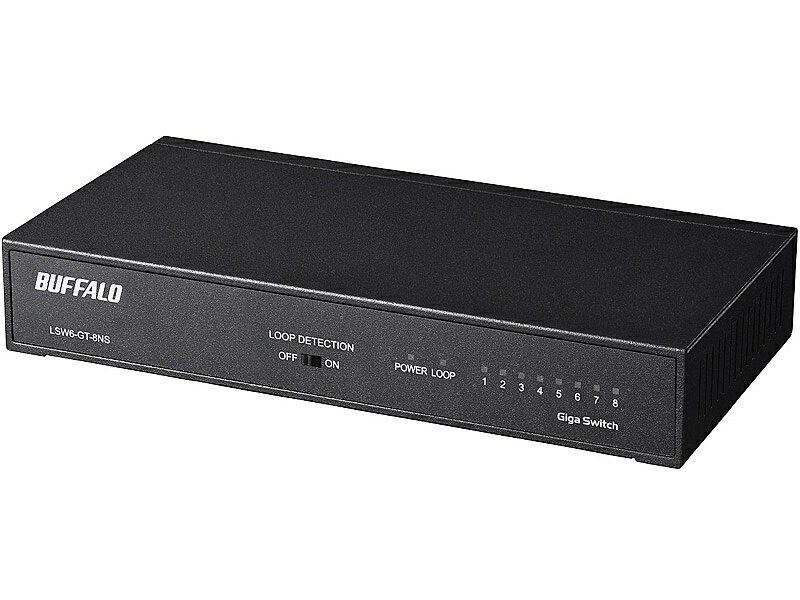 BUFFALO Giga対応 金属筺体 電源内蔵 8ポート ブラック スイッチングハブ 日本メーカー LSW5-GT-8NS/BK