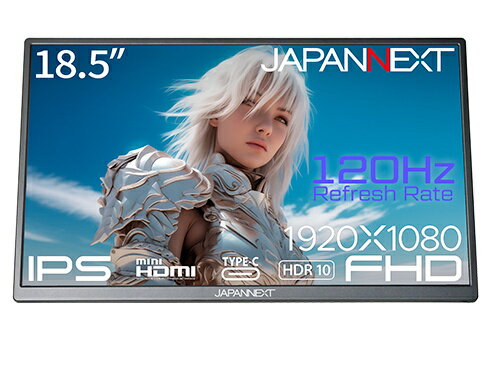 【在庫目安:あり】【送料無料】JAPANNEXT JN-MD-185IPS120FHDR ゲーミング液晶ディスプレイ 18.5型/ 1920×1080/ HDMI、USB-C×2/ ブラック/ スピーカー有/ 2年保証