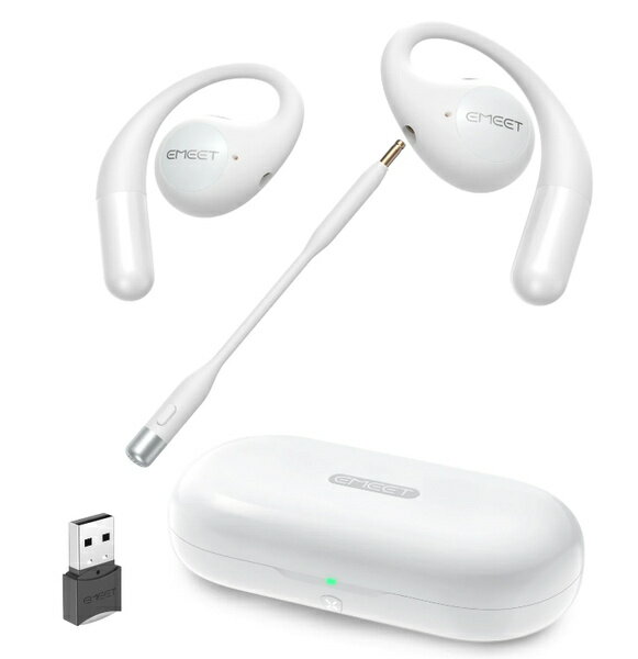 【送料無料】E2053211 EMEET AirFlow ワイヤレスオープンイヤー型イヤホン E2053 白【在庫目安:お取り寄せ】
