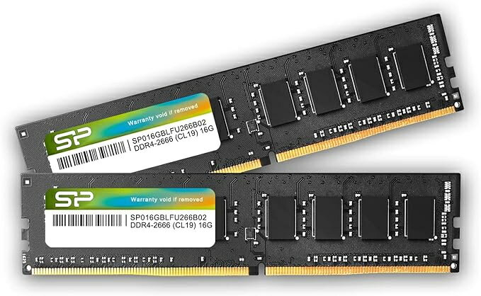 【送料無料】シリコンパワー SP032GBLFU266B22 メモリモジュール 288pin DDR4-2666 PC4-21300 CL19 1.2V Non-ECC Unbuffered DIMM 16GB×2枚組【在庫目安:お取り寄せ】