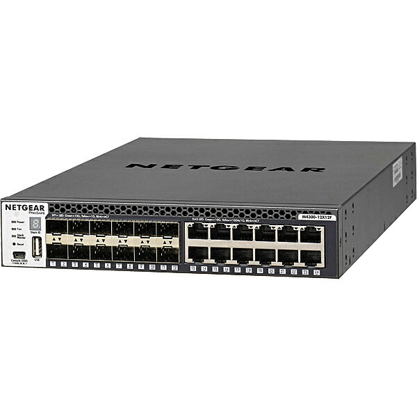 【送料無料】NETGEAR XSM4324S-100AJS M4300-12X12F 10GBASE-T 12ポート + 10G SFP+ 12スロット Layer3..