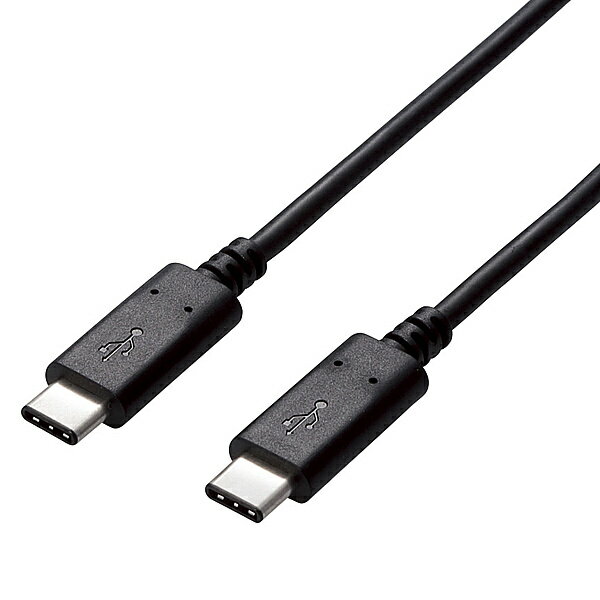 ELECOM U2C-CC5P20NBK USB2.0ケーブル/ C-Cタイプ/ 認証品/ USB Power Delivery対応/ 5A出力/ 2.0m/ ブラック【在庫目安:お取り寄せ】