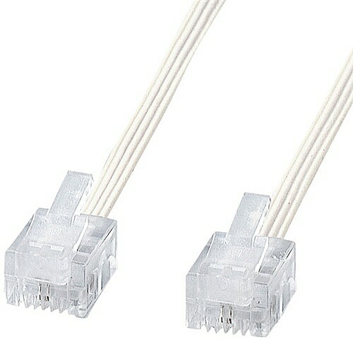 サンワサプライ TEL-S2-5N2 やわらかスリムケーブル(ホワイト・5m)【在庫目安:お取り寄せ】