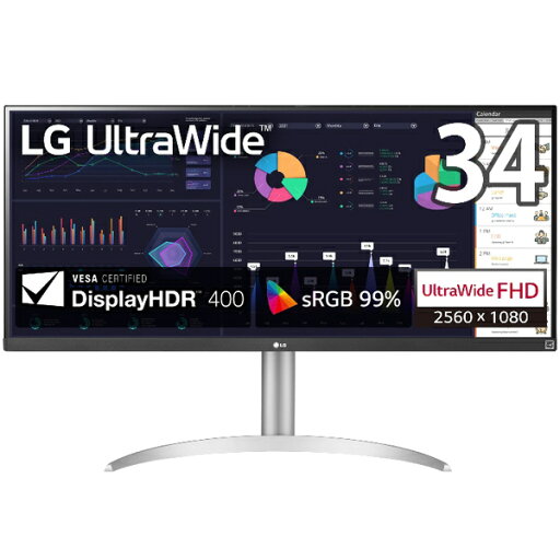 【送料無料】LG電子 34WQ650-W 液晶ディスプレイ 34型/ 2560×1080/ HDMI、DisplayPort、USB Type-C/ 白/ スピーカー:あり/ IPS/ 1000:1/ 100Hz/ ブルーライト低減/ 3年保証【在庫目安:僅少】 【送料無料】LG電子 34WQ650-W 液晶ディスプレイ 34型/ 2560×1080/ HDMI、DisplayPort、USB Type-C/ 白/ スピーカー:あり/ IPS/ 1000:1/ 100Hz/ ブルーライト低減/ 3年保証【在庫目安:僅少】