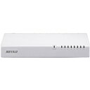 バッファロー LSW4-TX-8NP/WH 10/ 100Mbps対応 スイッチングHub プラスチック筐体/ 電源内蔵モデル 8ポート ホワイト【在庫目安:僅少】