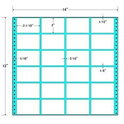 東洋印刷 MH14H タックフォームラベル 14インチ×13インチ 24面付(1ケース500折)| ラベル シール シート シール印刷 プリンタ 自作