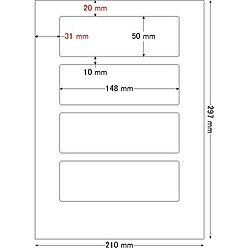 【送料無料】東洋印刷 LDW4SB シートカットラベル A4版 4面付(1ケース500シート)【在庫目安:お取り寄せ】| ラベル シール シート シール印刷 プリンタ 自作