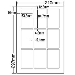 【送料無料】東洋印刷 LDW9GEF シートカットラベル A4版 9面付(1ケース500シート)【在庫目安:お取り寄せ】| ラベル シール シート シール印刷 プリンタ 自作