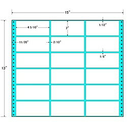 【送料無料】東洋印刷 MX15B タックフォームラベル 15インチ×13インチ 18面付(1ケース500折)【在庫目安:お取り寄せ】| ラベル シール シート シール印刷 プリンタ 自作