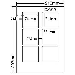 【送料無料】東洋印刷 LDW6G シートカットラベル A4版 6面付(1ケース500シート)【在庫目安:お取り寄せ】| ラベル シール シート シール印刷 プリンタ 自作