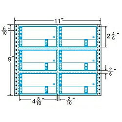 東洋印刷 M11BA タックフォームラベル 11インチ×9インチ 6面付(1ケース500折)| ラベル シール シート シール印刷 プリンタ 自作