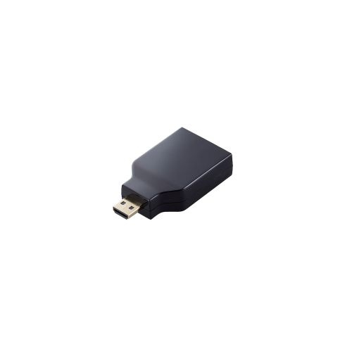 HDMI変換アダプター/AF-DM(micro)/スリムタイプ/ブラック ■HDMI Micro端子(タイプD)をHDMI端子(タイプA)をに変換するHDMI変換アダプターです。 ■※当製品はIC非搭載のパッシブタイプです。 ■※本製品はリピーター機能非搭載です。ケーブル接続が5mを超えないよう接続してください。また、接続するケーブルの仕様によって映像が正常に映らない場合があります。 ■HDMI Micro端子(タイプD)を持つビデオカメラ等をテレビに接続することができます。 ■従来品に比べ約17%小さいスリムコネクター採用により、配線時の省スペース化が図れます。(AD-HDAD3BKとの比較) ■4K×2K(60p)の解像度に対応しております。 ■※接続するケーブルの仕様によっては解像度が落ちる場合があります。 ■対応機種:HDMI(タイプA)ポート:HDMI(タイプA)ケーブル/HDMI Micro(タイプD)プラグ:HDMI Micro端子搭載のビデオカメラ等 ■コネクタ形状:HDMI(タイプA)ポート-HDMI Micro(タイプD)プラグ ■カラー:ブラック ■対応解像度:4K×2K(60p)対応 ※接続するケーブルの仕様によっては解像度が落ちたり映像が正常に映らなかったりする場合があります。 ■パッケージ形態:ブリスター+台紙 詳細スペック 電気用品安全法(本体)非対象 電気用品安全法(付属品等)付属品等無し