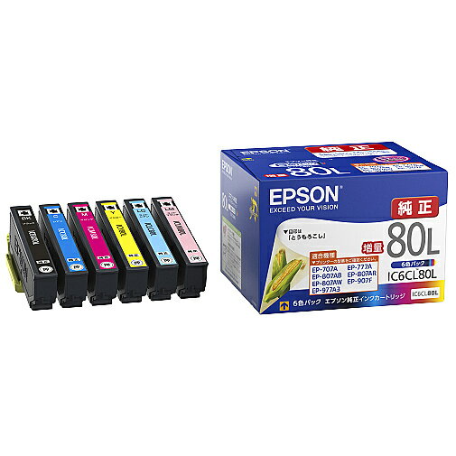 【在庫目安:あり】【送料無料】EPSON IC6CL80L カラリオプリンター用 インクカートリッジ/ 増量タイプ..