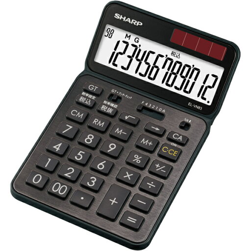 SHARP EL-VN83-BX 電卓 12桁 (ナイスサイズタイプ) ブラック系(スタイリッシュブラック)【在庫目安:お取り寄せ】| 事務機 電卓 計算機 電子卓上計算機 小型 演算 計算 税計算 消費税 税 SHARP EL-VN83-BX 電卓 12桁 (ナイスサイズタイプ) ブラック系(スタイリッシュブラック)【在庫目安:お取り寄せ】| 事務機 電卓 計算機 電子卓上計算機 小型 演算 計算 税計算 消費税 税