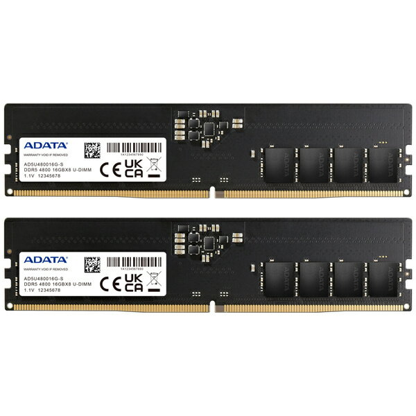 【送料無料】A-DATA Technology AD5U480016G-DT Premier DDR5-4800MHz U-DIMM 16GB×2 DUAL TRAY【在庫目安:お取り寄せ】