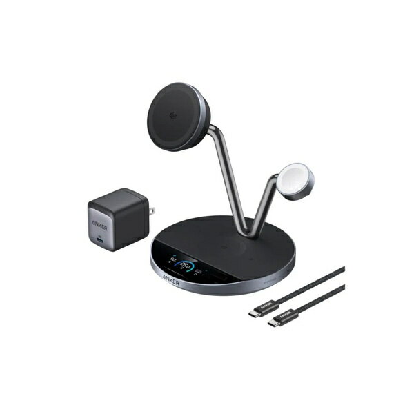【送料無料】アンカー・ジャパン B25X7J11 Anker Prime Wireless Charging Station (3-in-1 MagGo AirCool Dock Stand) ブラック【在庫目安:お取り寄せ】