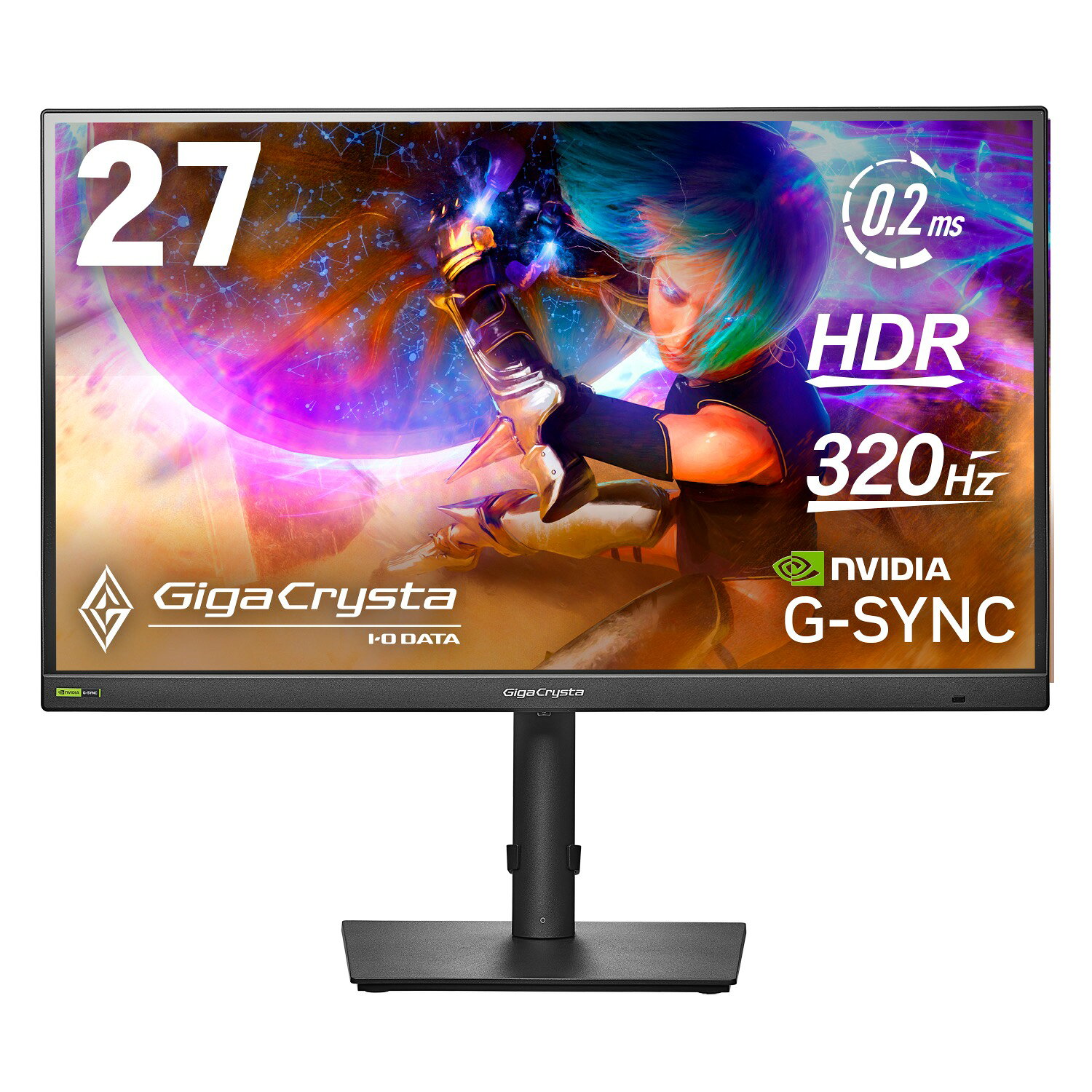 【在庫目安:あり】【送料無料】アイオーデータ EX-GDQ271RAB ゲーミング液晶ディスプレイ 27型/ 2560×1440/ HDMI(HDCP 2.3)×2、DisplayPort(HDCP 2.3)×1/ ブラック/ スピーカー：あり/ WQHD対応27型ゲーミングモニター/ 320Hz/ GigaCrysta