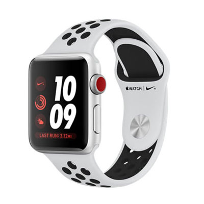 Apple Apple Watch Nike+ Series3 38mm GPS+Cellularモデル MQM72J/A A1889【シルバーアルミニウムケース/ピュアプラチナ ブラックNikeスポーツバンド】 [中古] 【当社3ヶ月間保証】 【 中古スマホとタブレッ