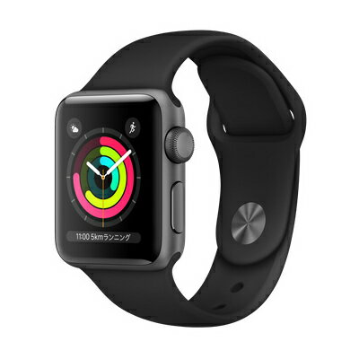 Apple Apple Watch Series3 38mm GPSモデル MTF02J/A A1858【スペースグレイアルミニウムケース/ブラックスポーツバンド】 中古 【当社3ヶ月間保証】 【 中古スマホとタブレット販売のイオシス 】