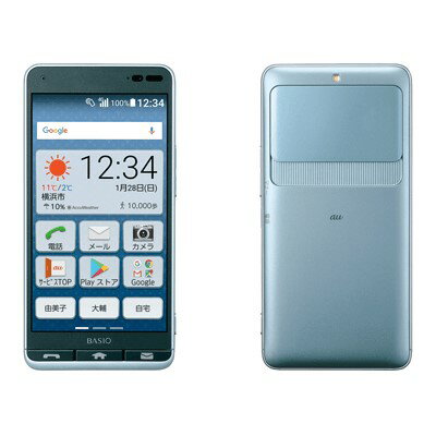 【SIMロック解除済】au BASIO3 (KYV43) ブルー KYOCERA 当社3ヶ月間保証 中古 【 中古スマホとタブレット販売のイオシス 】