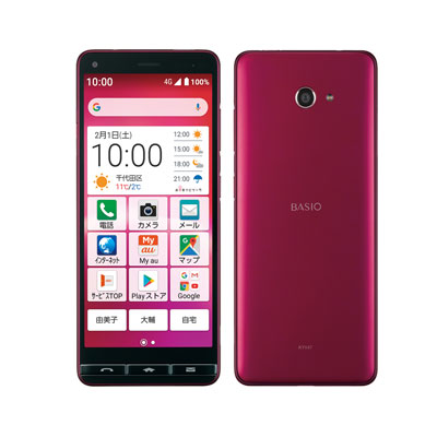 【SIMロック解除済】【ネットワーク利用制限▲】au BASIO4 (KYV47) Wine Red KYOCERA 当社3ヶ月間保証 中古 【 中古スマホとタブレット販売のイオシス 】