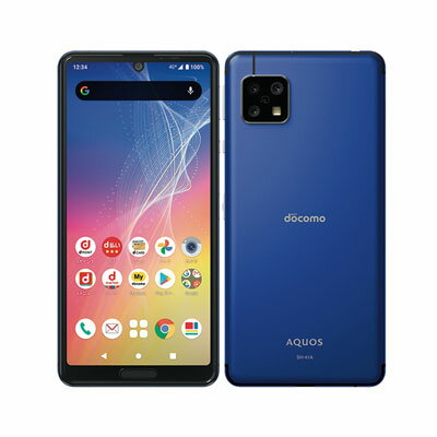 【SIMロック解除済】docomo AQUOS sense4 SH-41A ブルー SHARP 当社3ヶ月間保証 中古 【 中古スマホとタブレット販売のイオシス 】