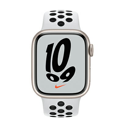 Apple Apple Watch Nike Series7 41mm GPSモデル MKN33J/A A2473【スターライトアルミニウムケース/ピュアプラチナム ブラックNikeスポーツバンド】 [中古] 【当社3ヶ月間保証】 【 中古スマホとタブレッ