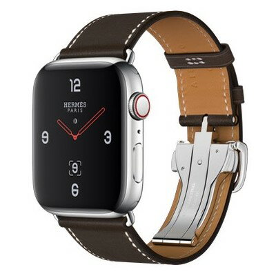 Apple Apple Watch Hermes Series4 44mm GPS+Cellularモデル MU752J/A A2008【ステンレススチールケース/ヴォー・バレニア(エベンヌ)シンプルトゥールディプロイアントバックルレザーストラップ】 [中古] 【当