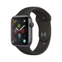 Apple Apple Watch Series4 44mm GPSモデル MU6D2J/A A1978【スペースグレイアルミニウムケース/ブラックスポーツバン...