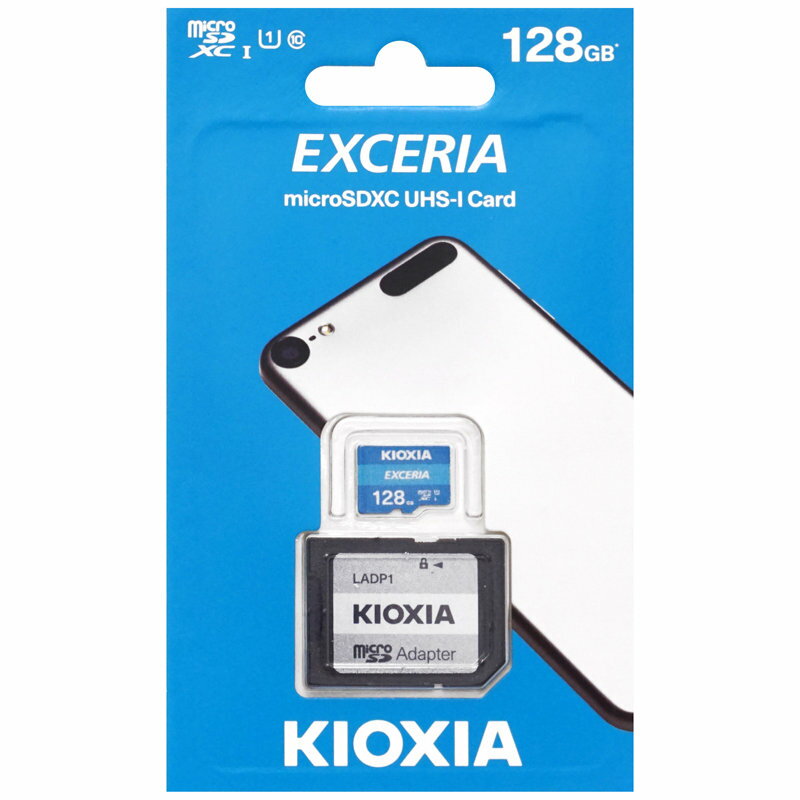 東芝 キオクシア128GB【microSDXCカードLMEX1L128GG2】SDアダプタ付 EXCERIA CLASS10 UHS-I 最大R 100MB/s