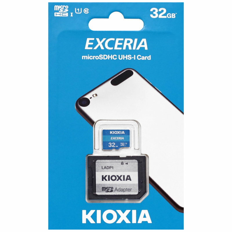 東芝 キオクシア32GB【microSDHCカードLMEX1L032GG2】SDアダプタ付 EXCERIA CLASS10 UHS-I 最大R 100MB/s microSD 32GB