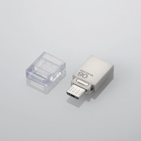 OTG対応【USBメモリMF-SBU208GSV】microUSB
